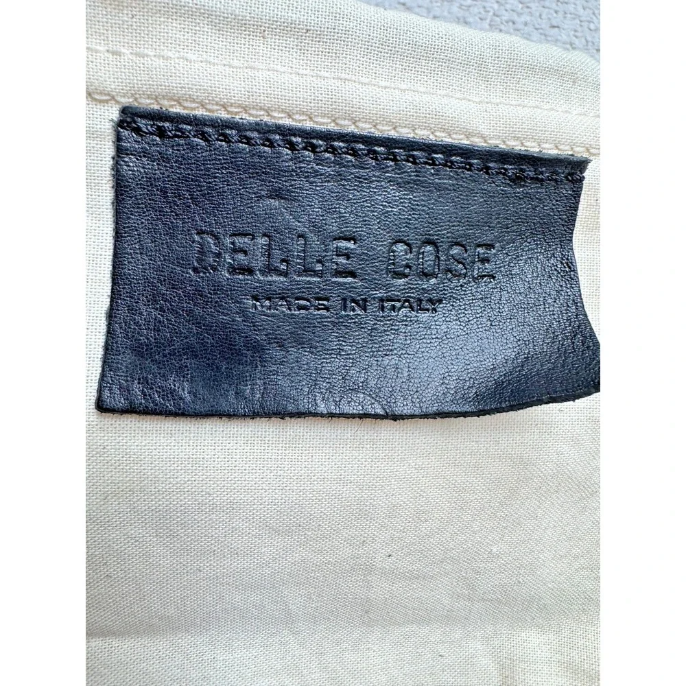 Delle Cose Poste Italia Black Leather Crossbody Italian Made Purse Dust Cover